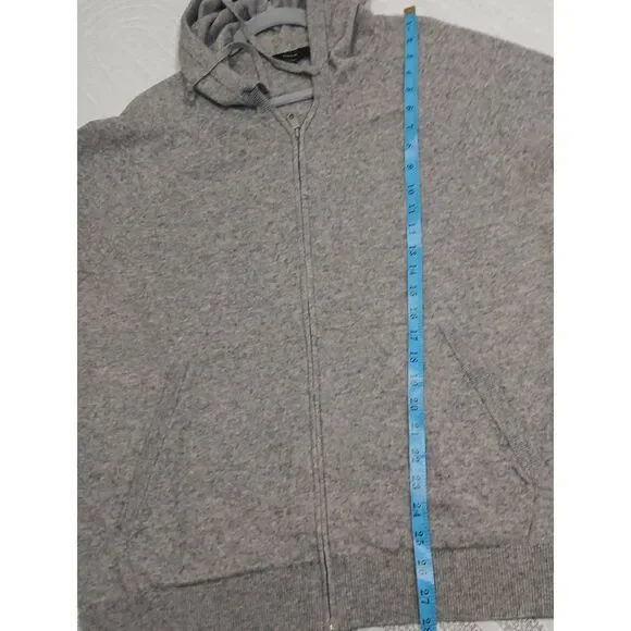 Vince mens xl wool cashmere full zip sweater gray hoodie longsleeve